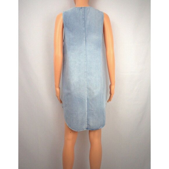 Vintage Chambray Tunic Dress Womens M Athleisure Gorpcore Granola Girl Lagenlook - Picture 2 of 8